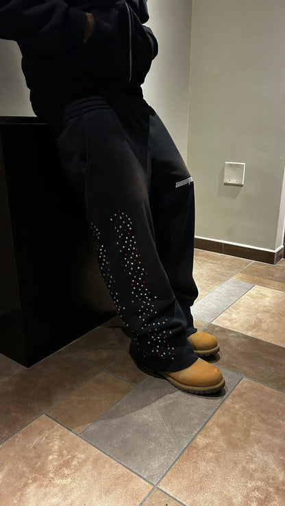 Black Rhinestone Sweats